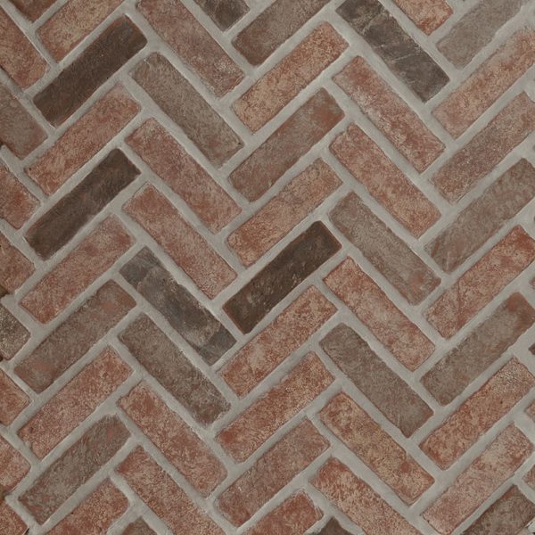 MSI BrickStaks® Noble Red Clay Brick Herringbone