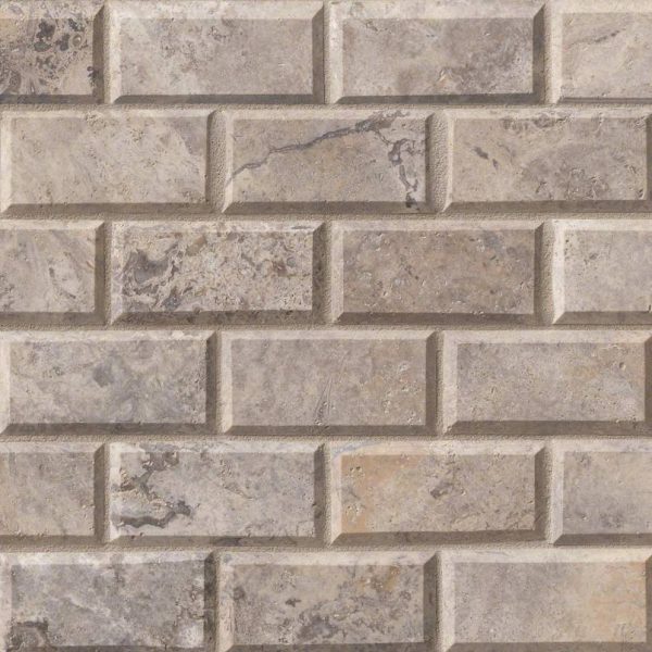 MSI Silver Travertine Subway Tile 2x4