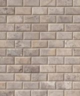 MSI Silver Travertine Subway Tile 2x4