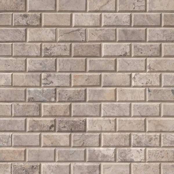 MSI Silver Travertine Subway Tile 2x4