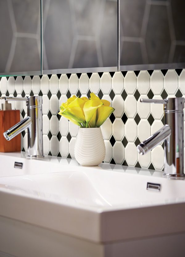 MSI White And Black Matte Octagon Mosaic