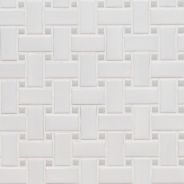 MSI White and Gray Matte Basketweave 6mm