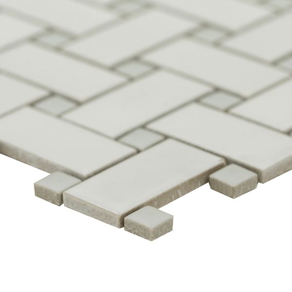 MSI White and Gray Matte Basketweave 6mm
