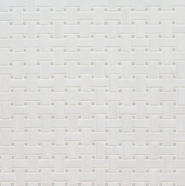 MSI White and Gray Matte Basketweave 6mm