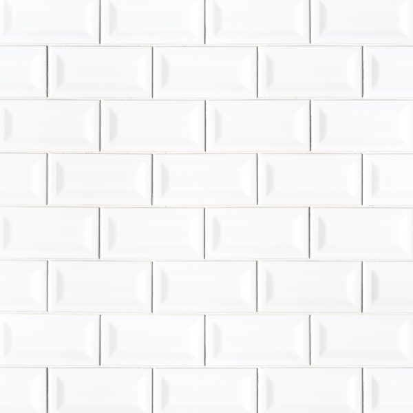 MSI Subway Tile White Glossy 3x6 Inverted Beveled