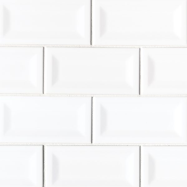 MSI Subway Tile White Glossy 3x6 Inverted Beveled