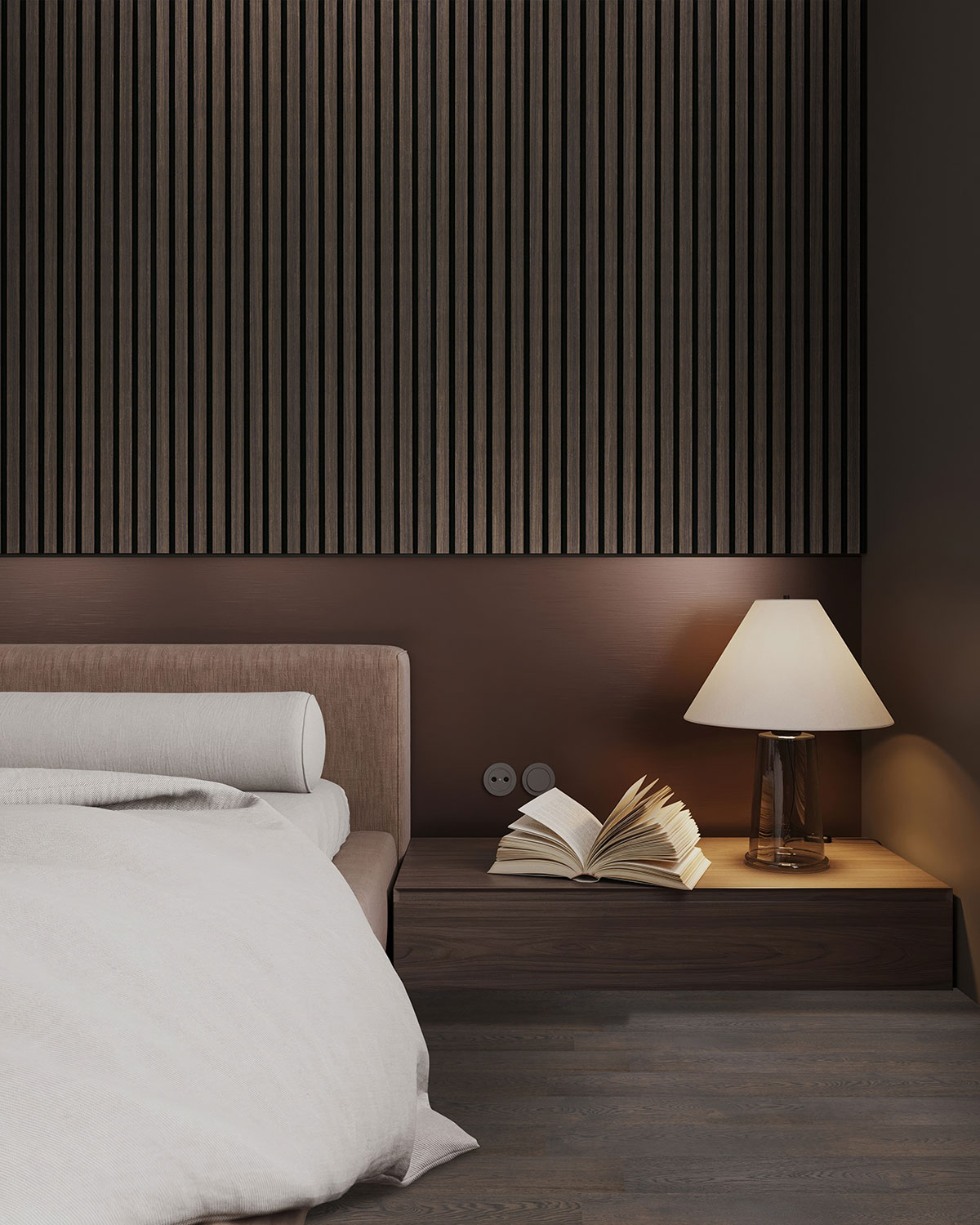 MSI Standard Slat Panels - Espresso Acoustic Wood Slat 24 in x 48 in