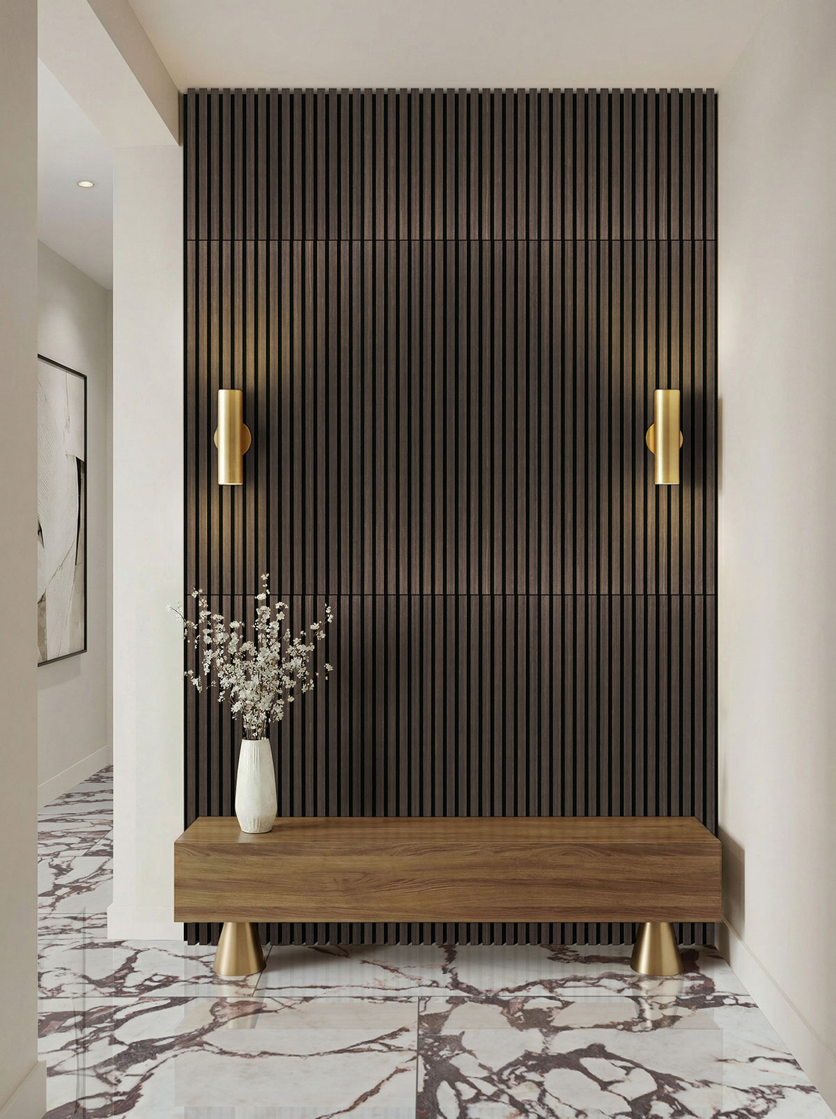 MSI Standard Slat Panels - Espresso Acoustic Wood Slat 24 in x 48 in