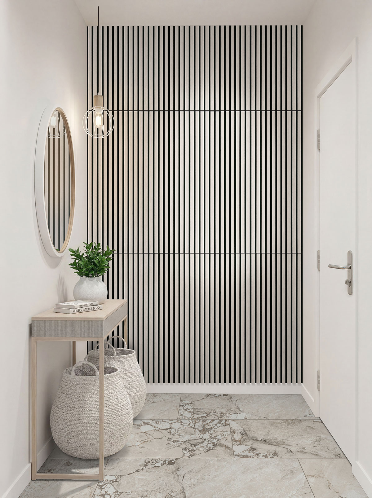 MSI Standard Slat Panels - Fog Acoustic Wood Slat 24 in x 48 in