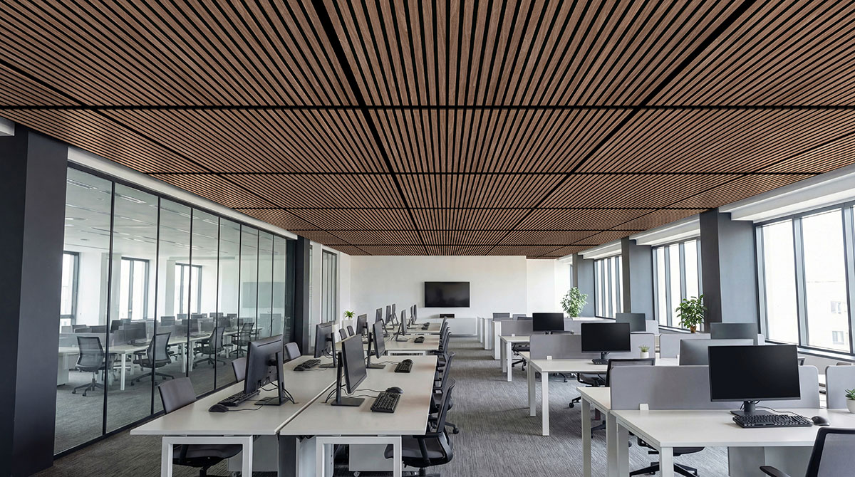 MSI Standard Slat Panels - Sable Acoustic Wood Slat 24 in x 48 in