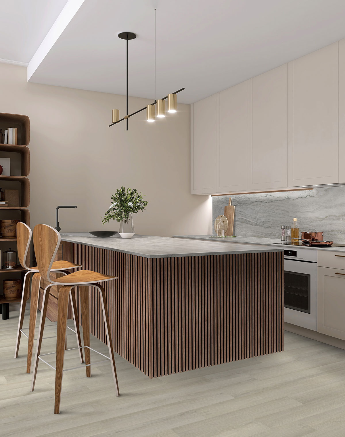 MSI Standard Slat Panels - Sable Acoustic Wood Slat 24 in x 48 in