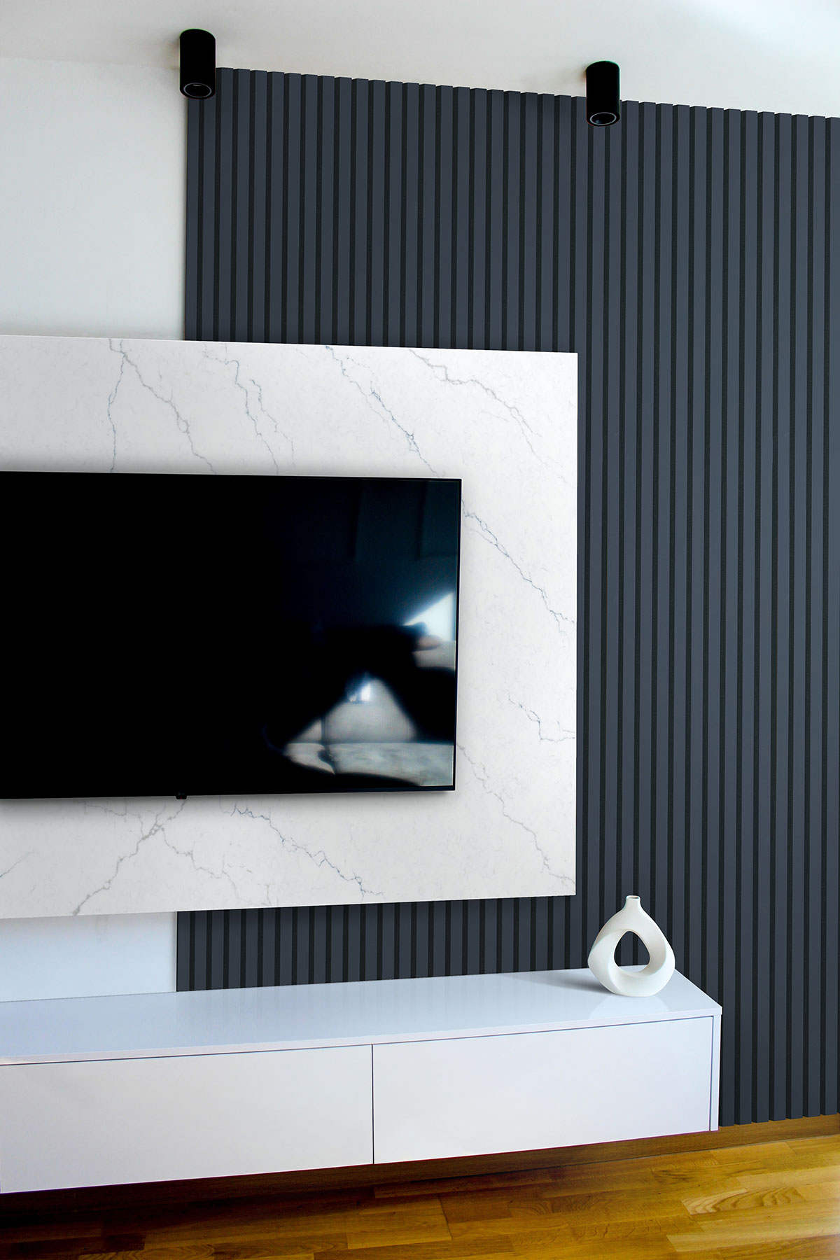 MSI Painted Slat Panels - Navy Acoustic Slat Wall Panel 9.5 in x 94.5 in