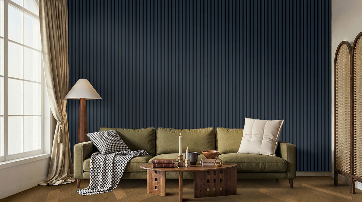 MSI Painted Slat Panels - Navy Acoustic Slat Wall Panel 9.5 in x 94.5 in
