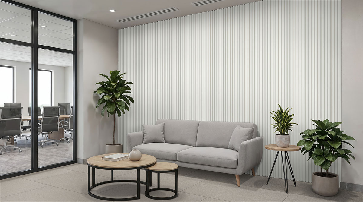 MSI Painted Slat Panels - White Acoustic Slat Wall Panel 9.5 in x 94.5 in