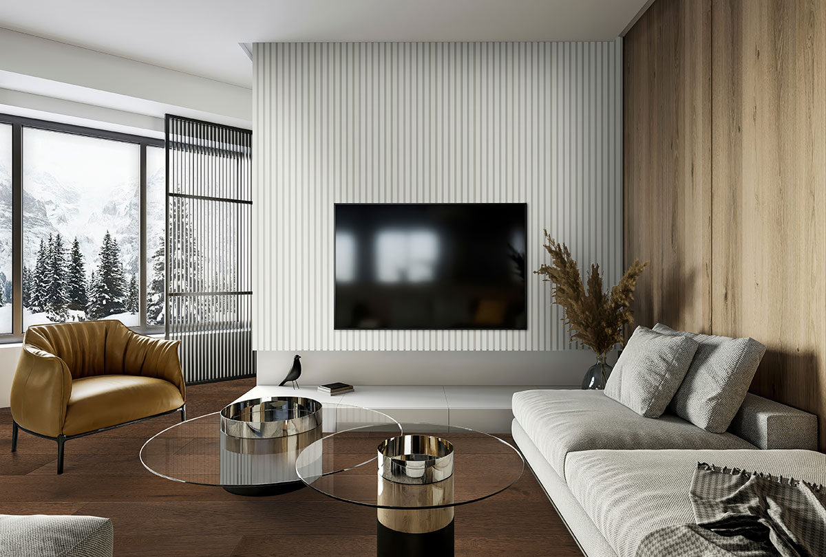 MSI Painted Slat Panels - White Acoustic Slat Wall Panel 9.5 in x 94.5 in