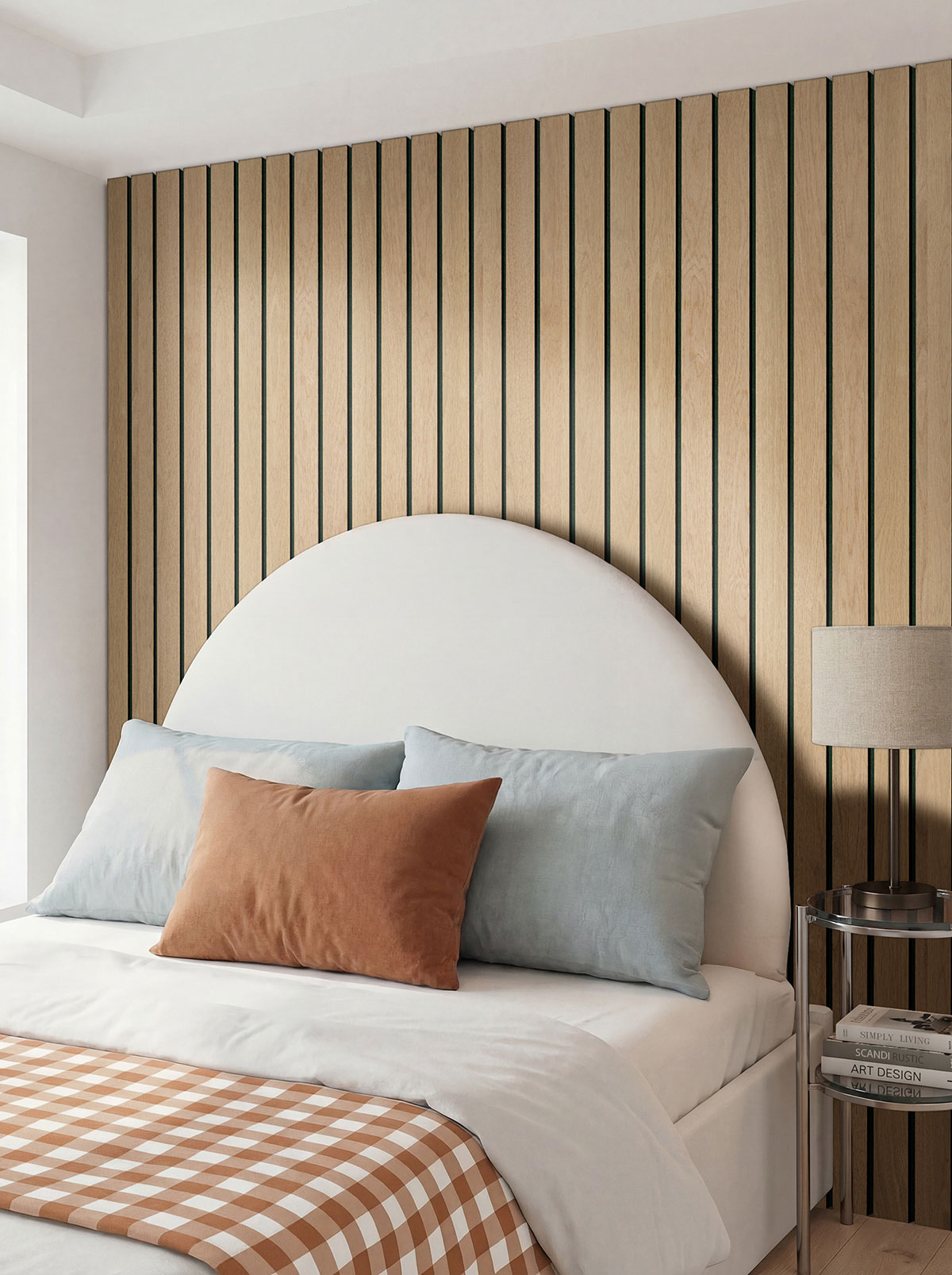 MSI Macro & Reeded Slat Panels - Natural Macro Acoustic Wood Slat Panels 10.63 in x 94.5 in