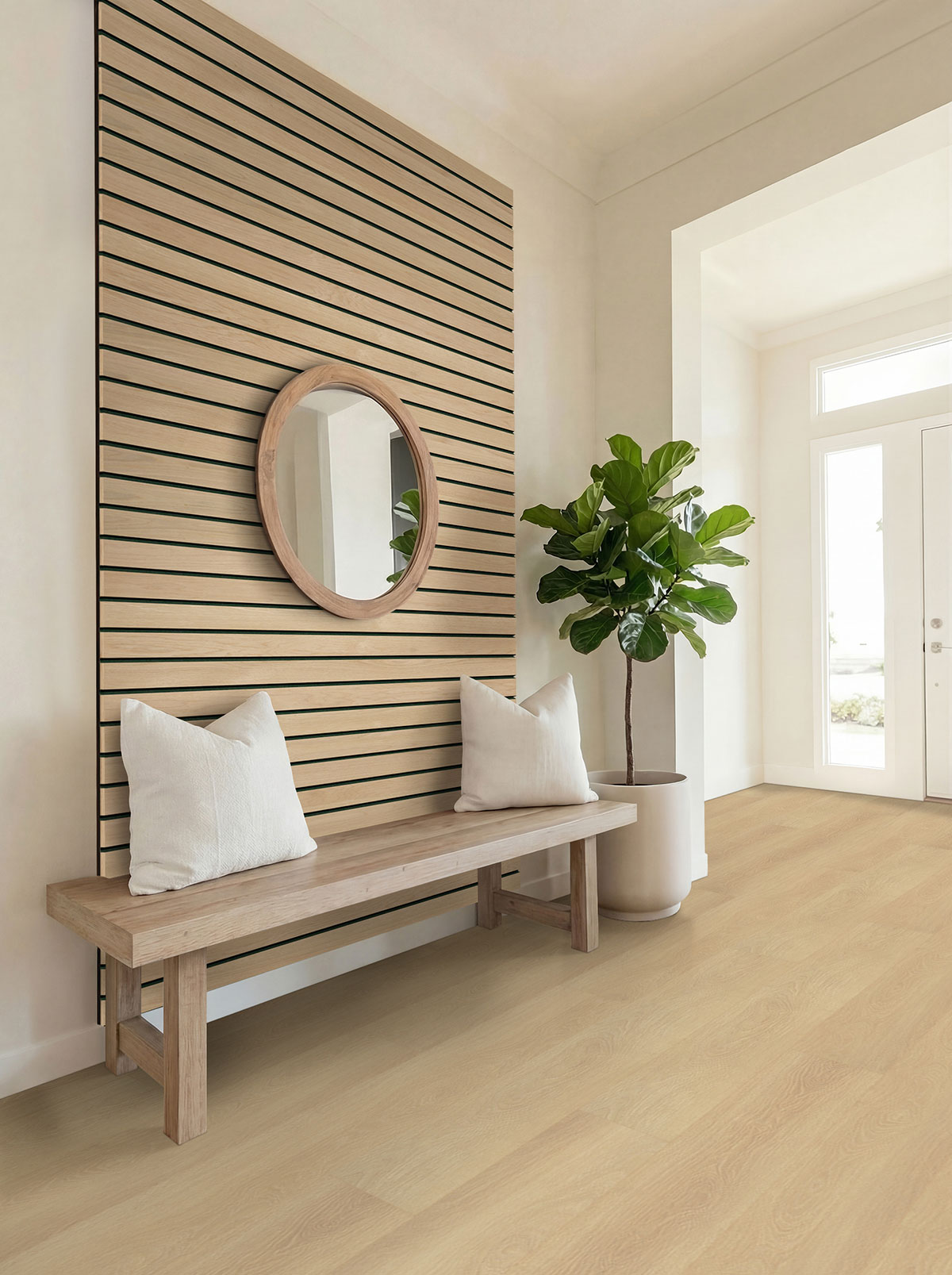 MSI Macro & Reeded Slat Panels - Natural Macro Acoustic Wood Slat Panels 10.63 in x 94.5 in