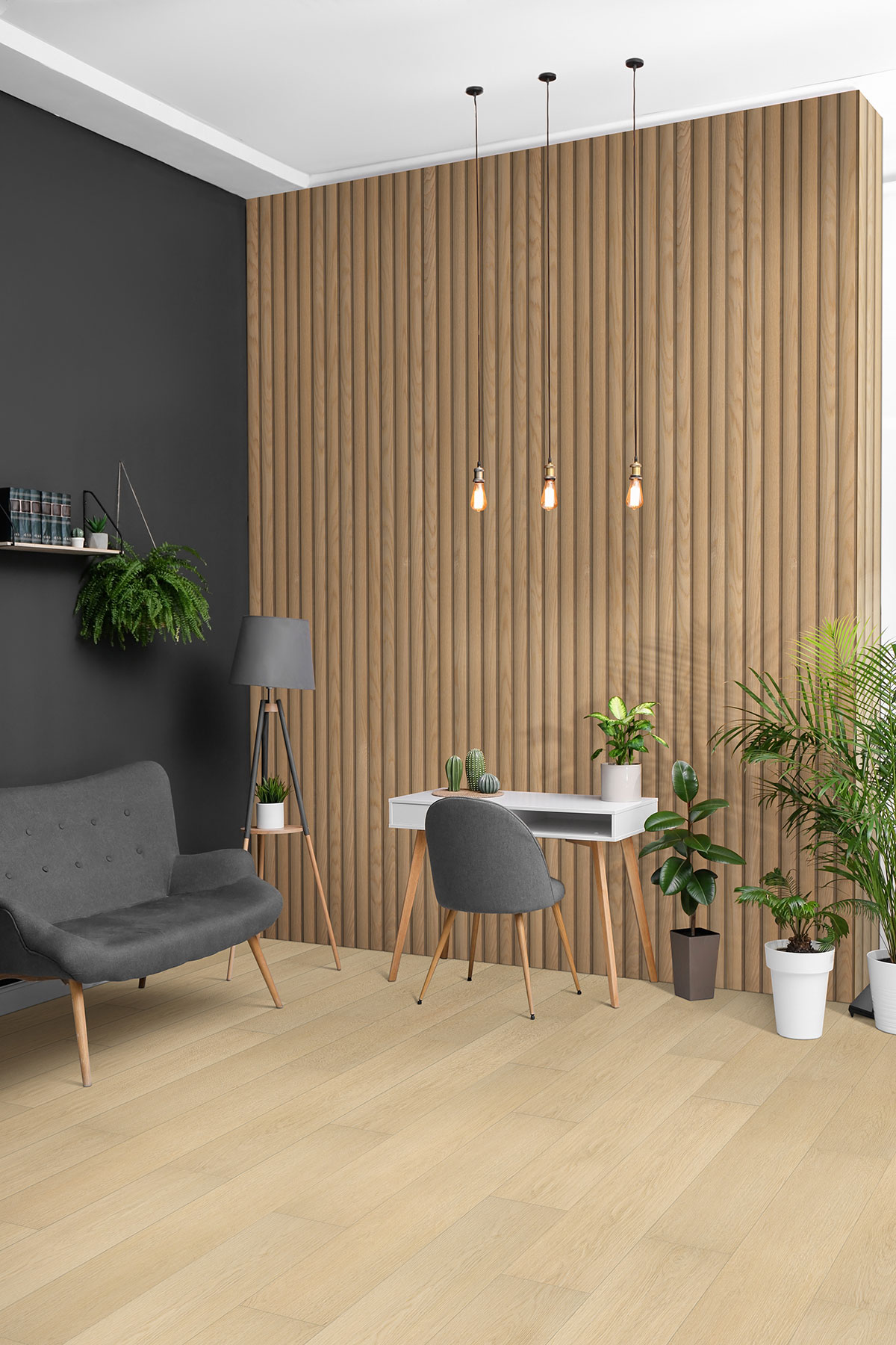 MSI Macro & Reeded Slat Panels - Natural Reeded Acoustic Wood Slat Panels 9.5 in x 94.5 in