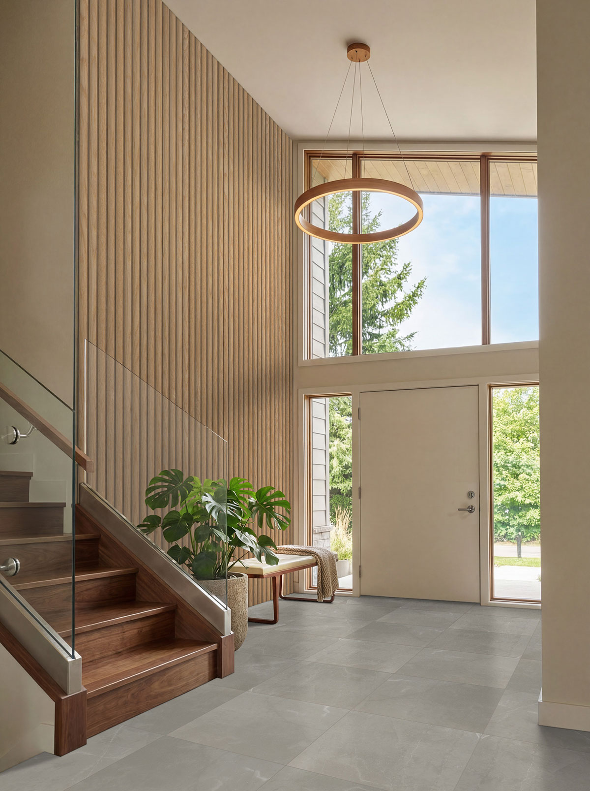 MSI Macro & Reeded Slat Panels - Natural Reeded Acoustic Wood Slat Panels 9.5 in x 94.5 in