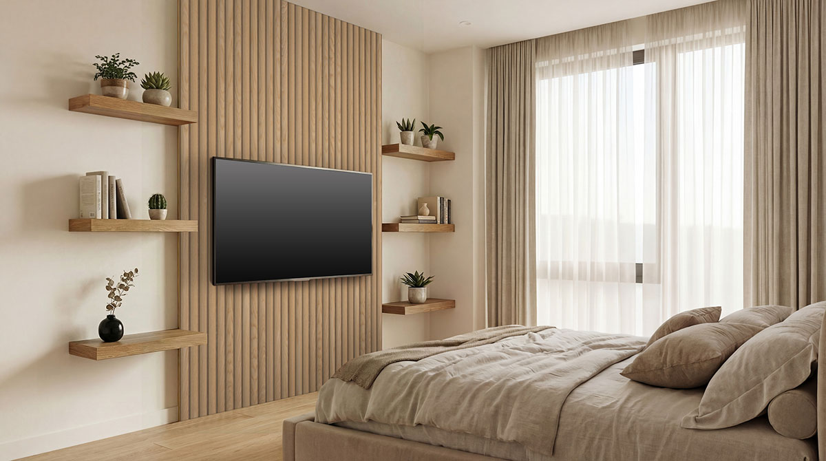 MSI Macro & Reeded Slat Panels - Natural Reeded Acoustic Wood Slat Panels 9.5 in x 94.5 in