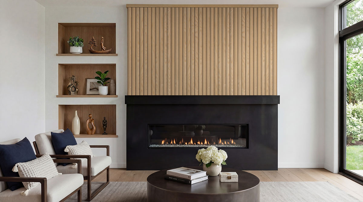 MSI Macro & Reeded Slat Panels - Natural Reeded Acoustic Wood Slat Panels 9.5 in x 94.5 in