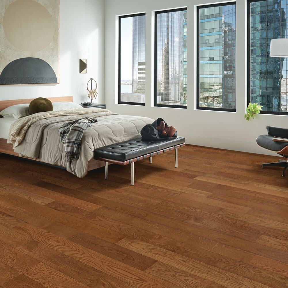 Hartco Prime Harvest - Gunstock (Reddish Brown) 5" wide 9/16" thick in White Oak