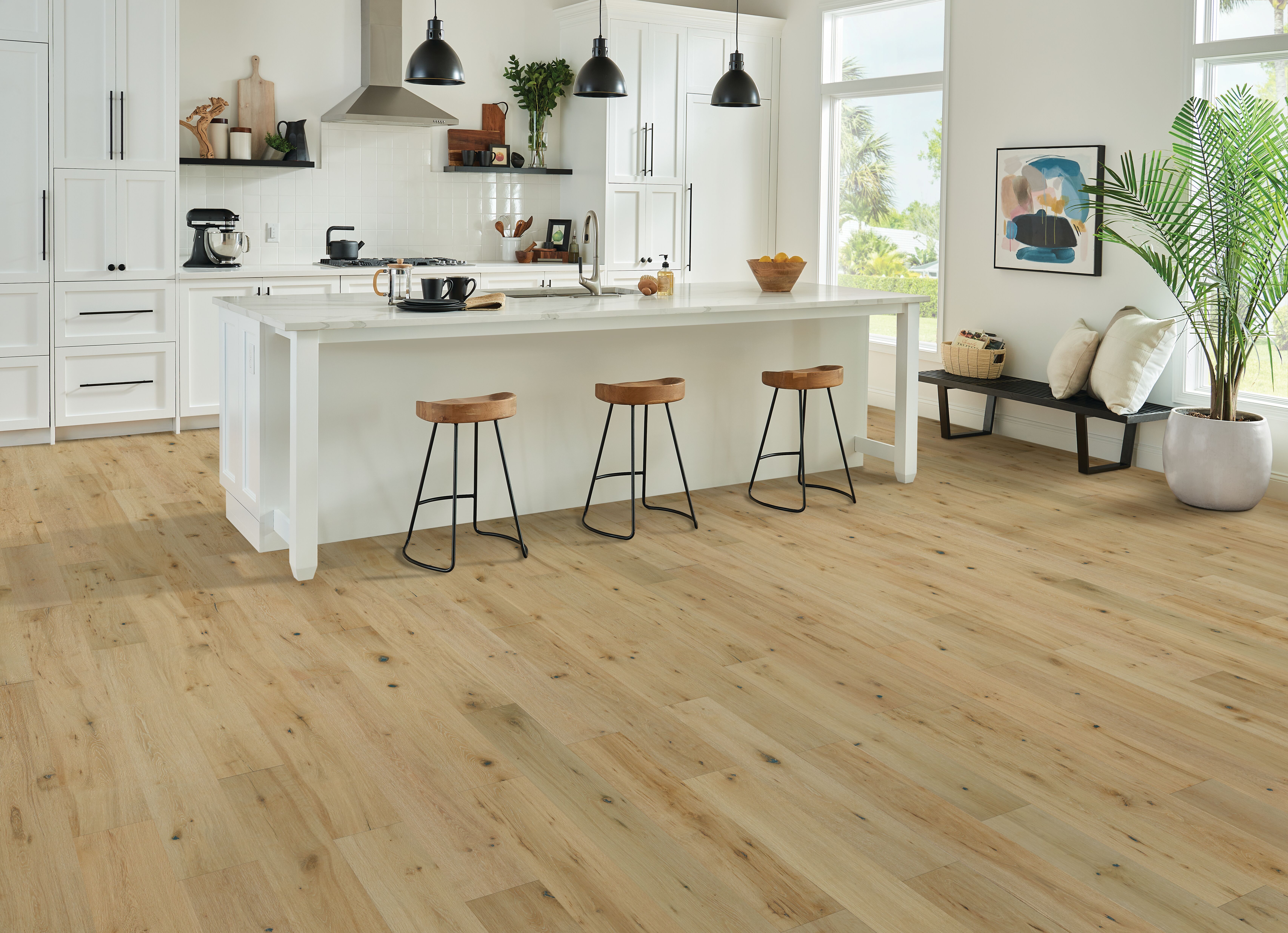 Hartco TimberBrushed - New Moon (Medium Gray) 6-1/2" wide 7/16" thick in White Oak