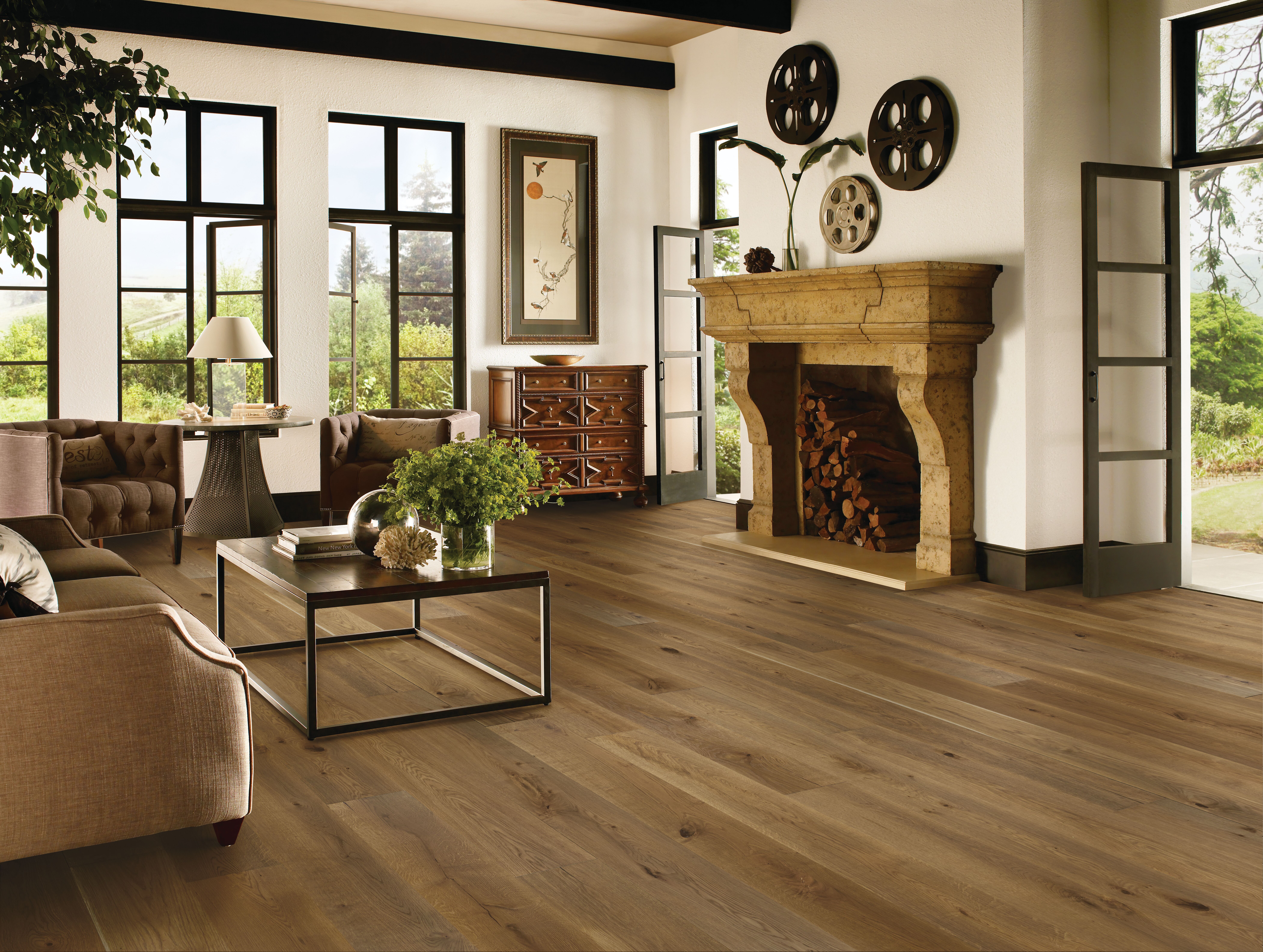 Hartco TimberBrushed - Directional Taupe (Medium Brown) 9" wide 9/16" thick in White Oak