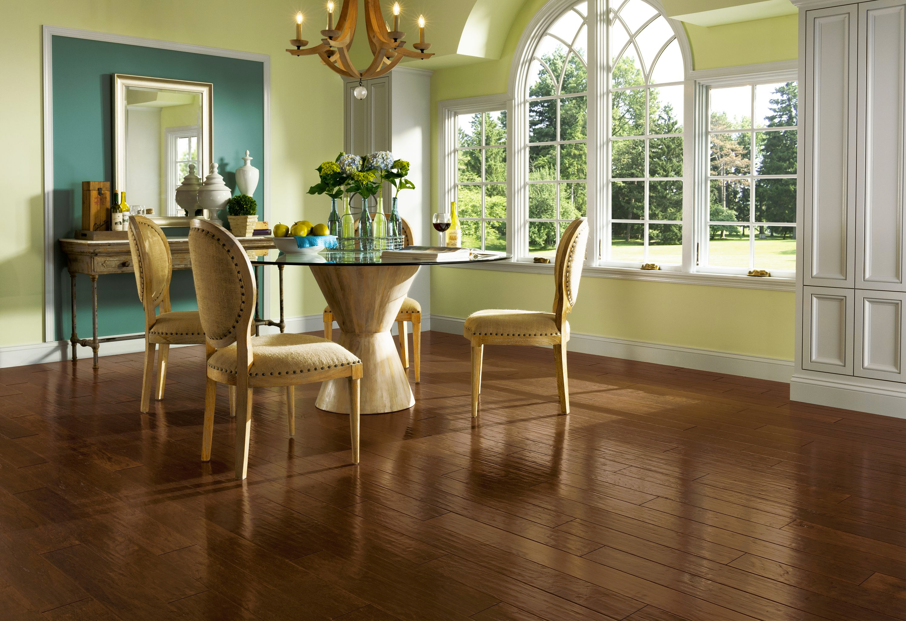 Hartco American Scrape - Candy Apple (Medium Brown) 5" wide 3/4" thick in Hickory