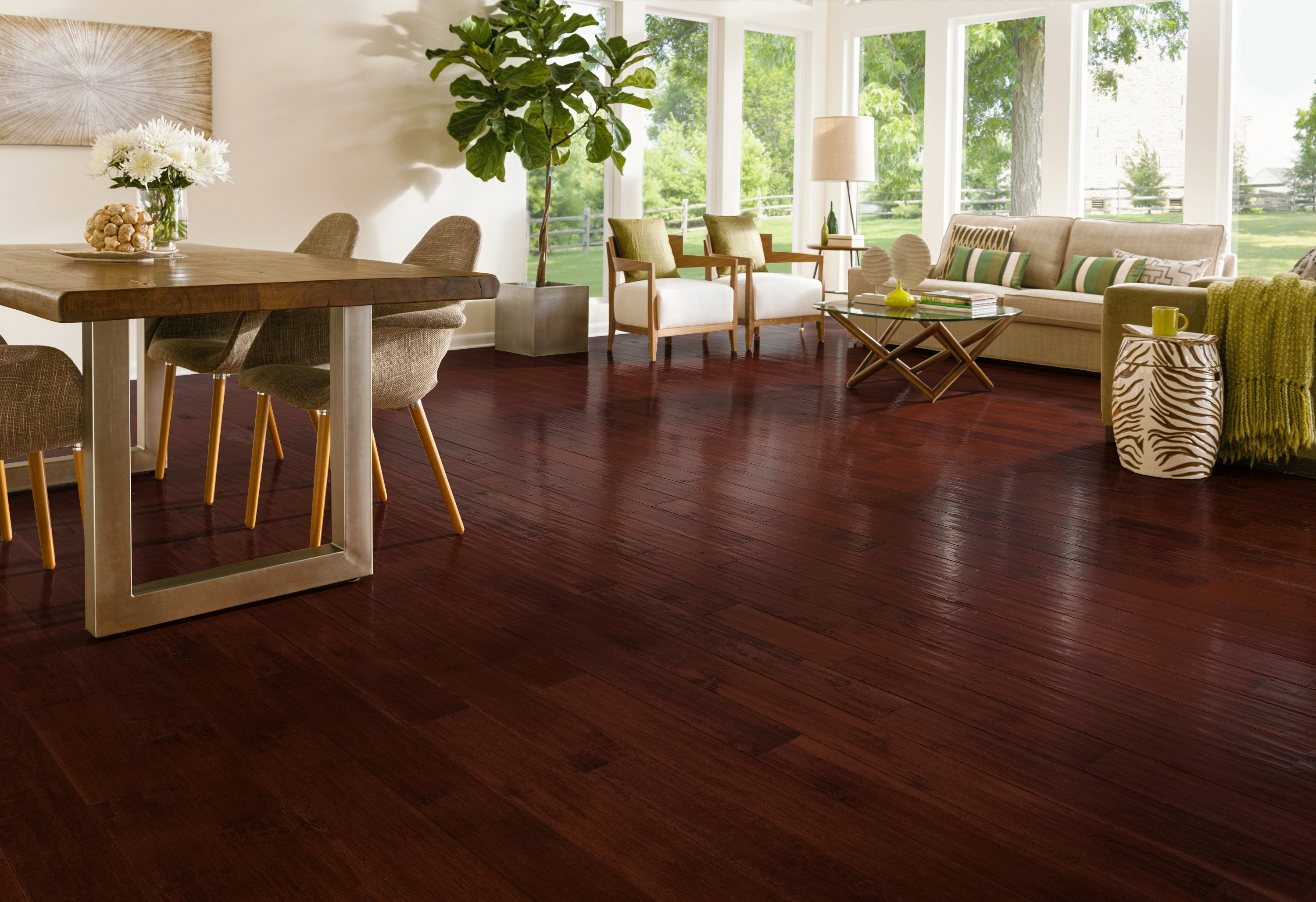 Hartco American Scrape - Cranberry Woods (Reddish Brown) 5" wide 3/4" thick in Maple