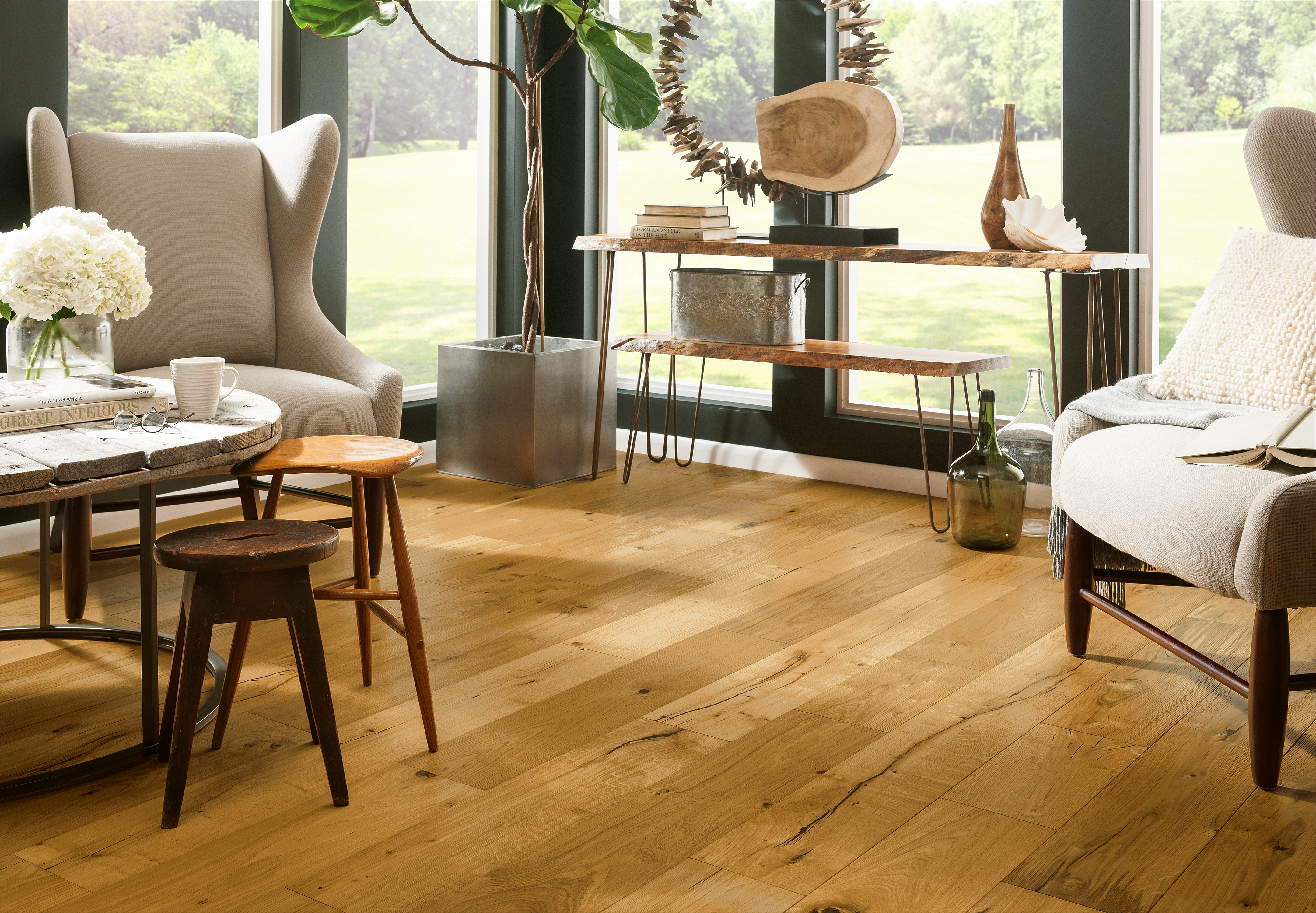 Hartco TimberBrushed - Deep Etched Natural (Natural) 7-1/2" wide 1/2" thick in White Oak