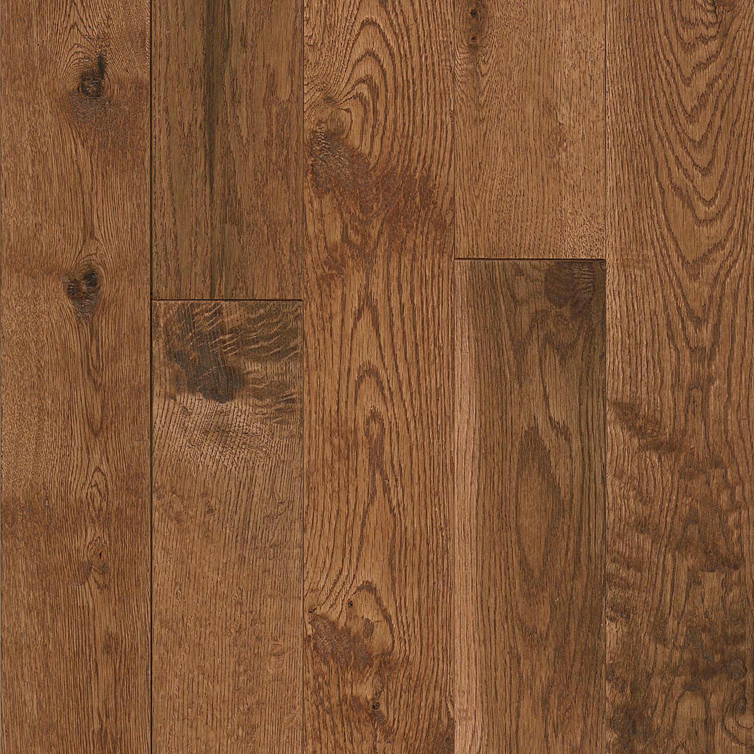 Hartco American Scrape - Gunstock (Medium Brown) 5" wide 3/4" thick in Red Oak